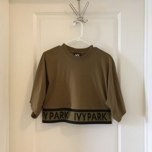 Ivy Park Knit Tape Logo Crop Tee